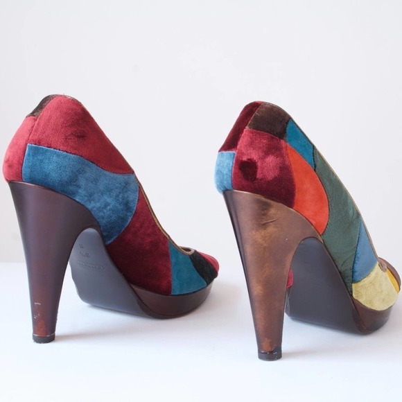 Colorful Peep-Toe Heels - Picture 3 of 4